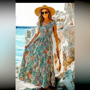 Cupshe maxi dress, vacation, cruise, photos, summer dress, like new